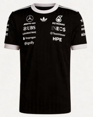 (S-5XL) 2026 Mercedes Round Collar Black Formula One Racing Suit