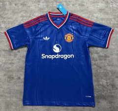 (S-4XL) 26-27 Manchester United Away Blue Thailand Soccer Jersey AAA-4506