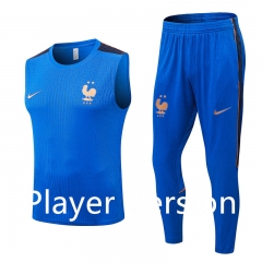 (S-3XL) Player Version 26-27 France Color Blue Thailand Training Vest Soccer Uniform(Long Pants)-9926