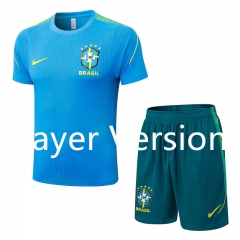 (S-3XL) Player Version 26-27 Brazil Blue Thailand Training Soccer Uniform-9926