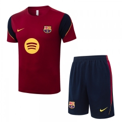 26-27 Barcelona Maroon Short-Sleeve Thailand Soccer Tracksuit-815