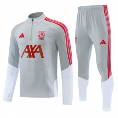 26-27 Liverpool Grey&White Thailand Soccer Tracksuit Uniform-4627