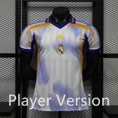 (S-3XL) Player Version 26-27 Casual Retro Version Real Madrid White&Blue Thailand Soccer Jersey AAA-888