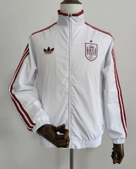 26-27 Spain White Single-sided Embroidered Soccer Trench Coat-0255