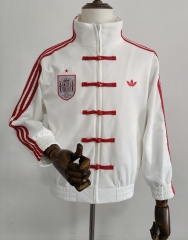 26-27 Spain White Chinese Tang Style Thailand Soccer Jacket-0255