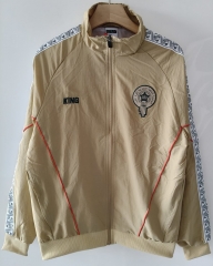 26-27 Morocco Khaki Single-sided Embroidered Soccer Trench Coat Uniform-0255