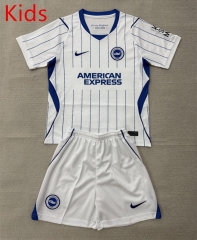 26-27 Brighton & Hove Albion Away White Kids/Youth Soccer Uniform-AY