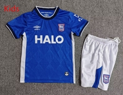 26-27 Ipswich Town Home Blue Kids/Youth Soccer Uniform-7809