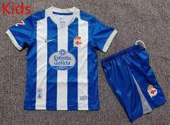 26-27 Deportivo La Coruña Home Blue&White Kids/Youth Soccer Uniform-7809