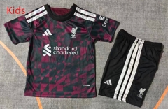 26-27 Liverpool 2nd Away Black&Pink Kids/Youth Soccer Uniform-9484