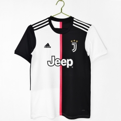 Retro Version 19-20 Juventus Home Black&White Thailand Soccer Jersey AAA-C1046