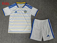 26-27 Leeds United Home White Kids/Youth Soccer Uniform-6850