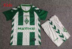 26-27 SV Werder Bremen Home White&Green Kids/Youth Soccer Uniform-7809