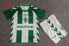 26-27 SV Werder Bremen Home White&Green Kids/Youth Soccer Uniform-7809