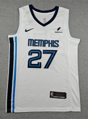 Memphis Grizzlies White #27 NBA Jersey-1380