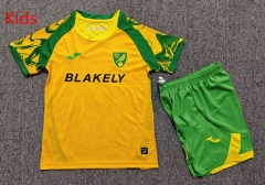 26-27 Norwich City Home Yellow Kids/Youth Soccer Uniform-7809