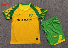 26-27 Norwich City Home Yellow Kids/Youth Soccer Uniform-7809