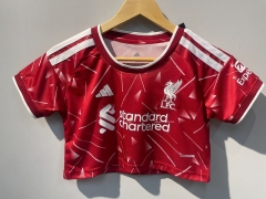 26-27 Liverpool Home Red Women Navel Revealing Style Soccer Jersey-6400
