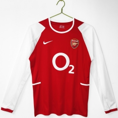Retro Version 02-04 Arsenal Home Red Thailand Soccer LS Jersey AAA-C1046