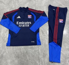 26-27 Olympique Lyonnais Royal Blue Thailand Soccer Tracksuit-411