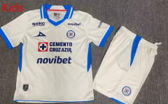 26-27 Cruz Azul Away White Kid/Youth Soccer Uniform-5492