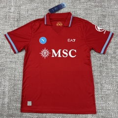 (S-4XL) 26-27 Napoli 2nd Away Red Thailand Soccer Jersey AAA-4506