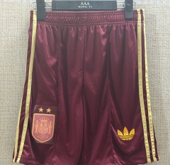 26-27 2 Star Spain Away Maroon Thailand Soccer Shorts-5929