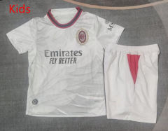 26-27 AC Milan Away White Kids/Youth Soccer Uniform-9484