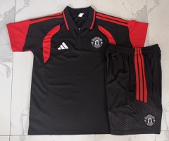 26-27 Manchester United Black Thailand Polo Uniform-815
