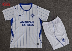 26-27 Brighton & Hove Albion Away White Kids/Youth Soccer Uniform-7809