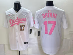 (Logo1) Los Angeles Dodgers #17 White MLB Jersey-0840