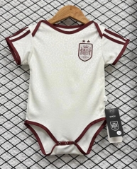 26-27 2 Stars Spain Away White Baby Soccer Uniform-7411