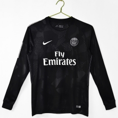 Retro Version 17-18 Paris SG 2nd Away Black LS Thailand Soccer Jersey AAA-C1046