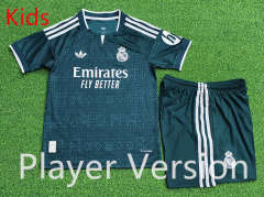 Player Version 26-27 Real Madrid Away Green Kids/Youth Soccer Uniform-9926