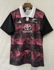 (S-5XL) 26-27 All Black Pink&Black Thailand Rugby Jersey
