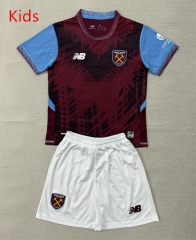 26-27 West Ham United Home Maroon Kids/Youth Soccer Uniform-AY