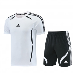 26-27 Adidas White Short-Sleeved Thailand Soccer Tracksuit-LH