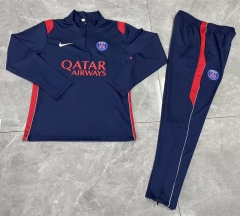 26-27 PSG Royal Blue Thailand Soccer Tracksuit -0199