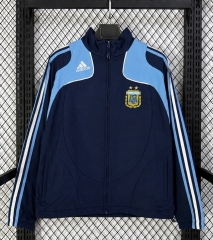 2008 Version Argentina Royal Blue Traning Thailand Soccer Trench Coat-8268