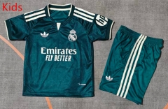 26-27 Real Madrid Away Green Kids/Youth Soccer Uniform-9484