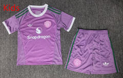 26-27 Manchester United Goalkeeper Purple Kids/Youth Soccer Uniform-6850