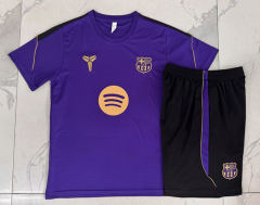 26-27 Barcelona Purple Short-Sleeved Thailand Soccer Tracksuit-815