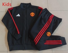 26-27 Manchester United Black Kids/Youth Soccer Jacket Uniform-815