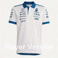 (S-5XL) Player Version 2026 Mercedes White Formula One Racing Suit
