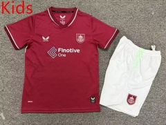26-27 Burnley Home Dark Red Kids/Youth Soccer Uniform-7809