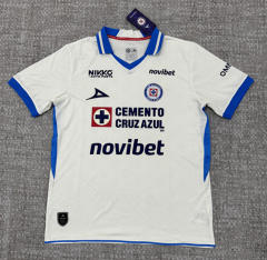 (S-4XL) 26-27 Cruz Azul Away White Thailand Soccer Jersey AAA-4506