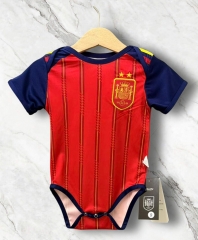 26-27 2 Stars Spain Home Red Baby Soccer Uniform-7411