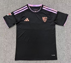 (S-4XL) 26-27 Sevilla 2nd Away Black Thailand Soccer Jersey AAA-8025
