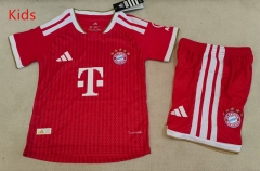 26-27 Correct Version Bayern München Home Red Kids/Youth Soccer Uniform-507