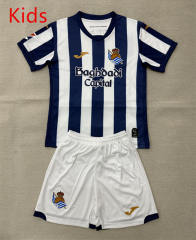 26-27 Real Sociedad Home Blue&White Kids/Youth Soccer Uniform-AY